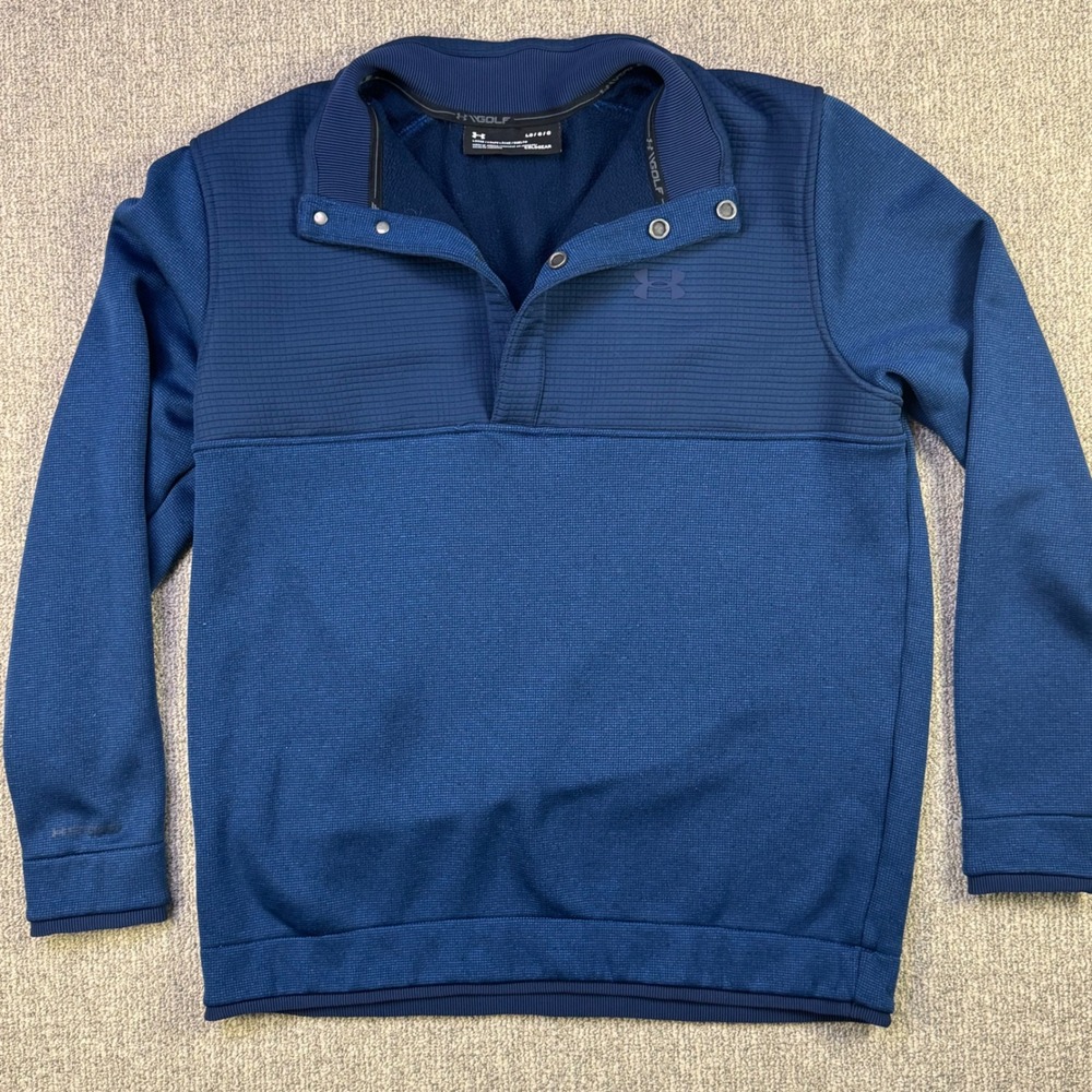 Under‎ Armour Golf Pullover Mens Large Blue ColdGear 1/4 Snap Performance